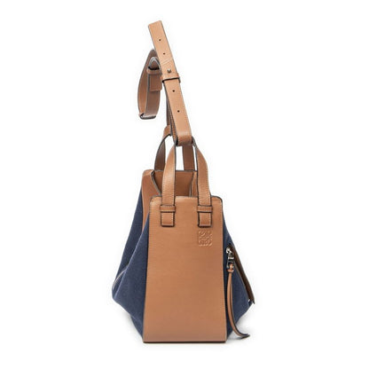 Loewe Small Hammock Blue Brown Denim Canvas
