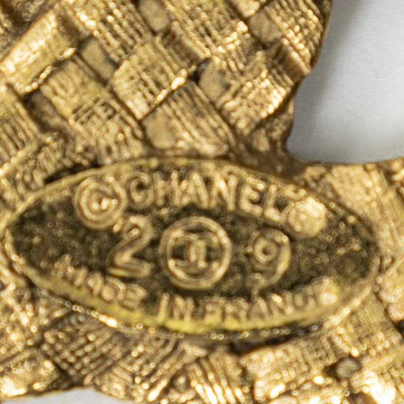 Chanelcc Woven Brooch Gold Plated