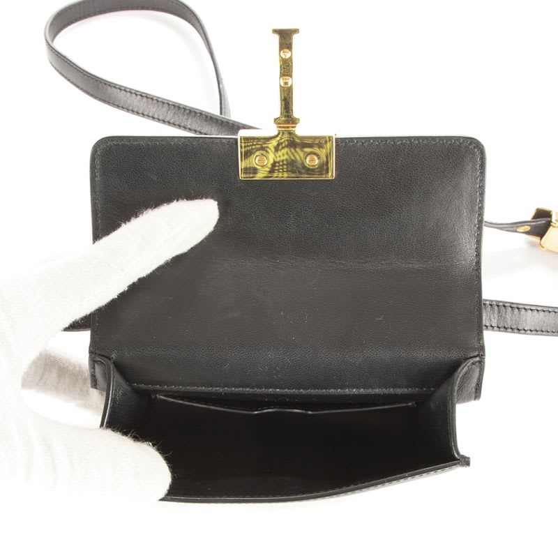 Dior Montaigne Black Calfskin Leather