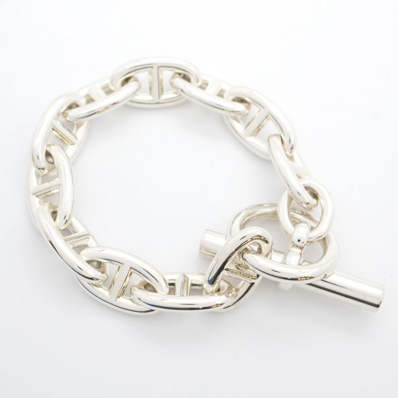 Hermes Bracelet Chaine D'ancre GM 11 Frames Silver 925 Ladies