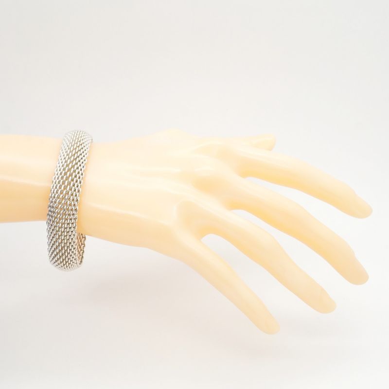 Tiffany & Co Bangle Somerset Mesh Silver 925 Men's Women's Unisex