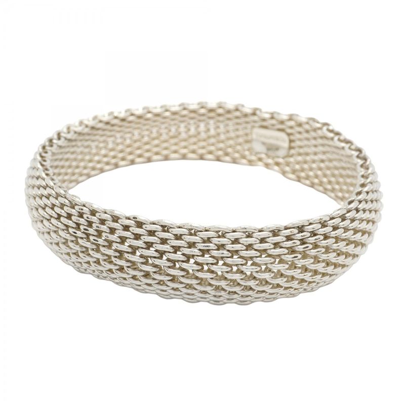 Tiffany & Co Bangle Somerset Mesh Silver 925 Men's Women's Unisex
