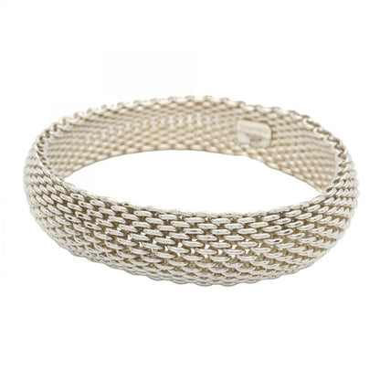 Tiffany & Co Bangle Somerset Mesh Silver 925 Men's Women's Unisex