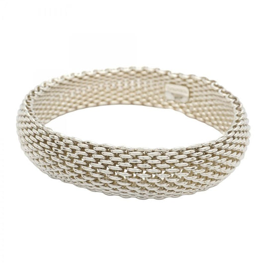 Tiffany & Co Bangle Somerset Mesh Silver 925 Men's Women's Unisex