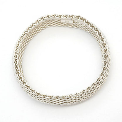 Tiffany & Co Bangle Somerset Mesh Silver 925 Men's Women's Unisex