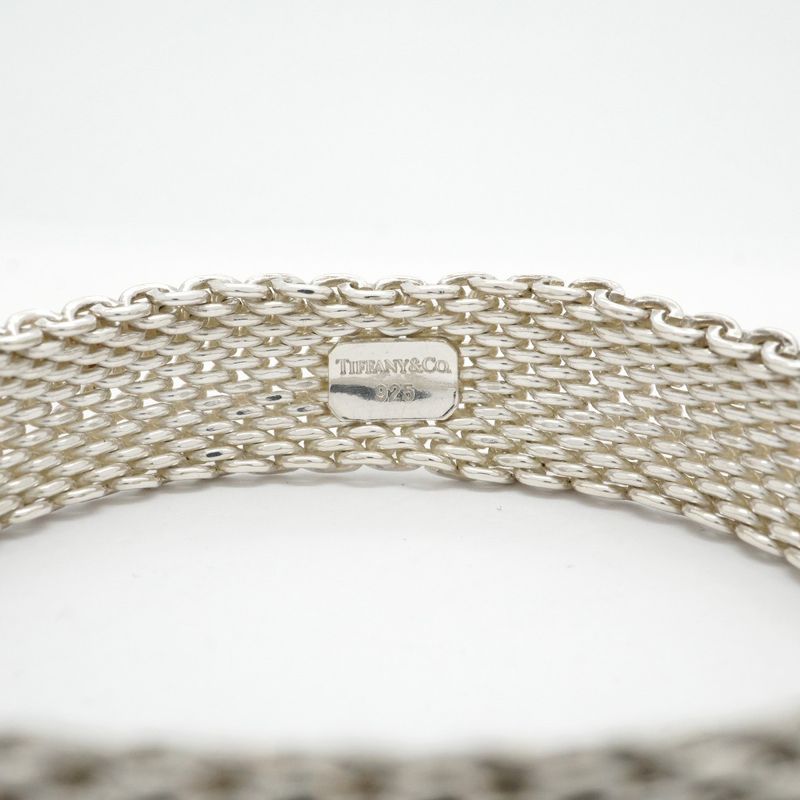 Tiffany & Co Bangle Somerset Mesh Silver 925 Men's Women's Unisex