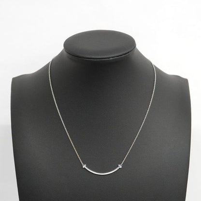 Tiffany & Co Necklace T Smile Small 18k White Gold White Gold Ladies