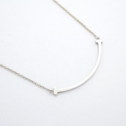 Tiffany & Co Necklace T Smile Small 18k White Gold White Gold Ladies
