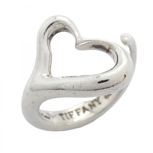 Tiffany & Co Ring Open Heart Silver 925 Size 8.5 Women's
