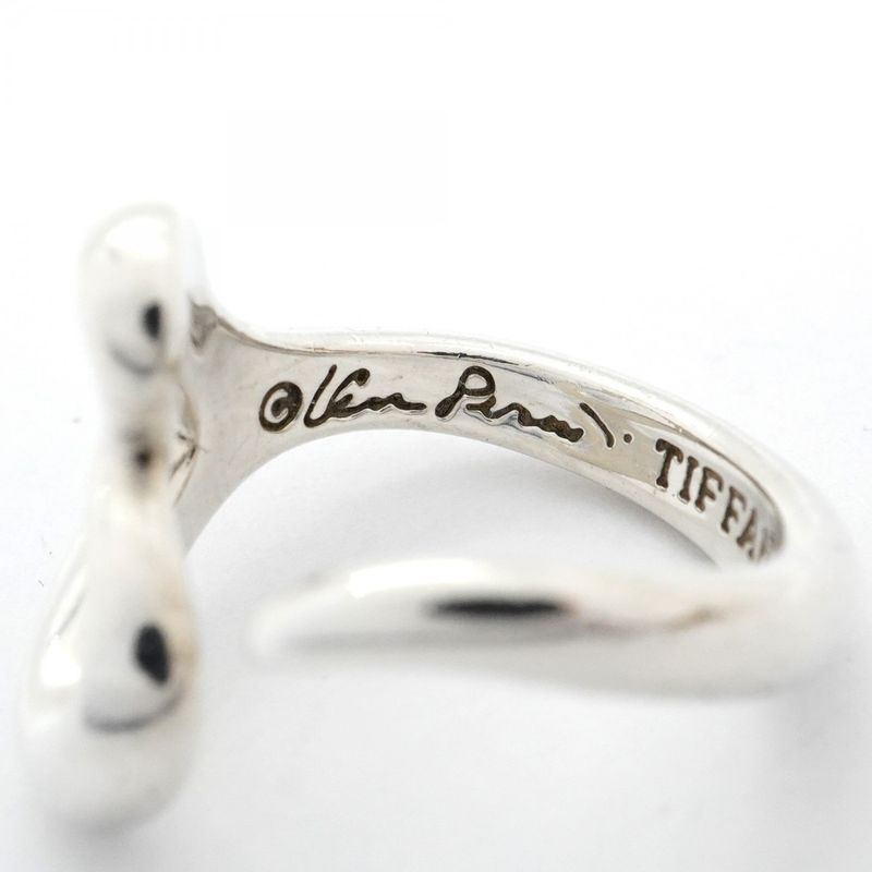 Tiffany & Co Ring Open Heart Silver 925 Size 8.5 Women's
