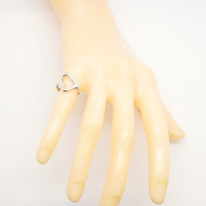 Tiffany & Co Ring Open Heart Silver 925 Size 8.5 Women's