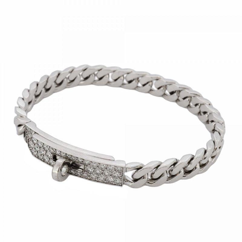 Hermes Bracelet Kelly Gourmet 18k White Gold White Gold Diamond Ladies