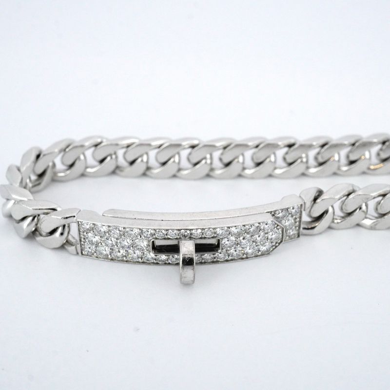 Hermes Bracelet Kelly Gourmet 18k White Gold White Gold Diamond Ladies