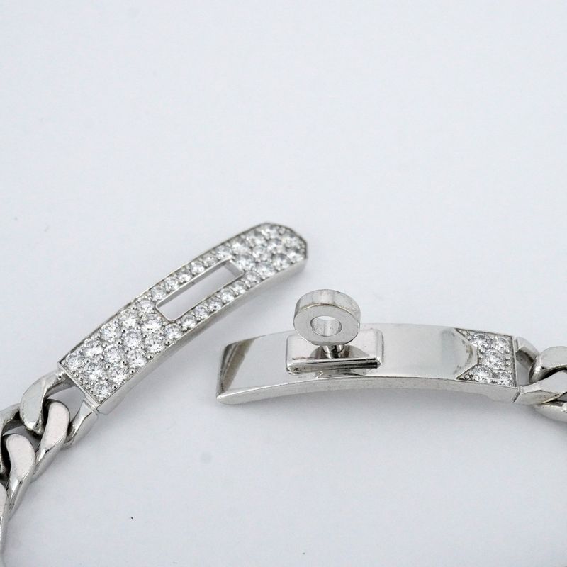 Hermes Bracelet Kelly Gourmet 18k White Gold White Gold Diamond Ladies
