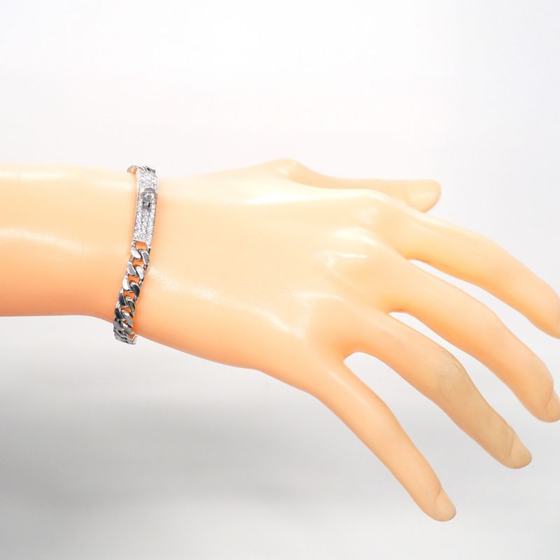 Hermes Bracelet Kelly Gourmet 18k White Gold White Gold Diamond Ladies