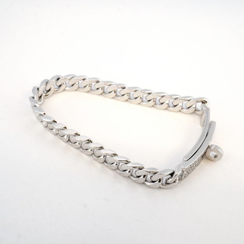Hermes Bracelet Kelly Gourmet 18k White Gold White Gold Diamond Ladies