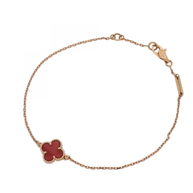 Van Cleef & Arpels Bracelet Sweet Alhambra 18k Pink Gold Pink Gold Carnelian