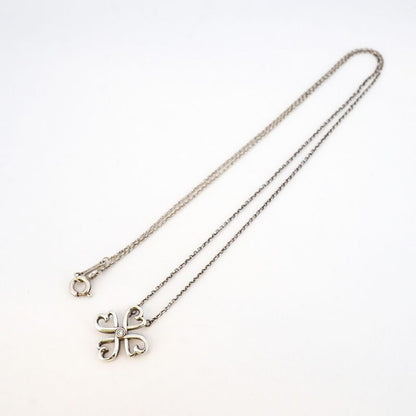 Tiffany & Co Necklace Loving Heart Clover 1pd Silver 925 Diamond Ladies