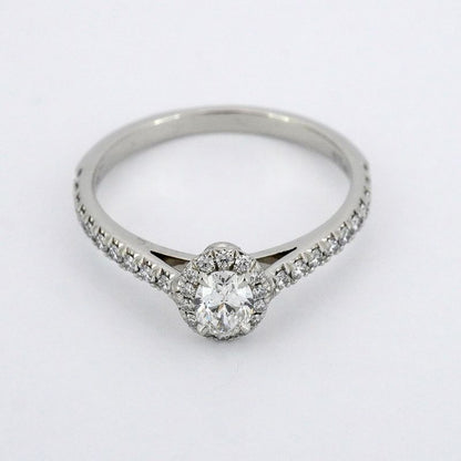 Tiffany & Co Ring Solesto Oval Pt950 Platinum Diamond 0.23ct No 11.5 Women's