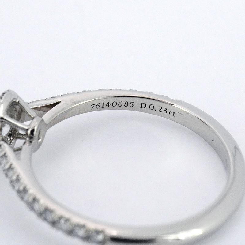 Tiffany & Co Ring Solesto Oval Pt950 Platinum Diamond 0.23ct No 11.5 Women's