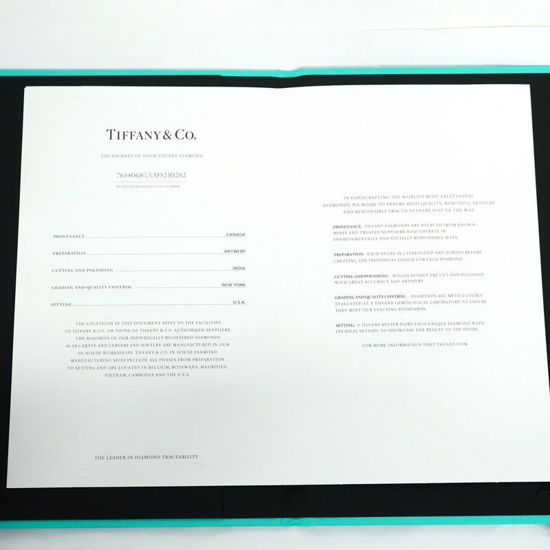 Tiffany & Co Ring Solesto Oval Pt950 Platinum Diamond 0.23ct No 11.5 Women's