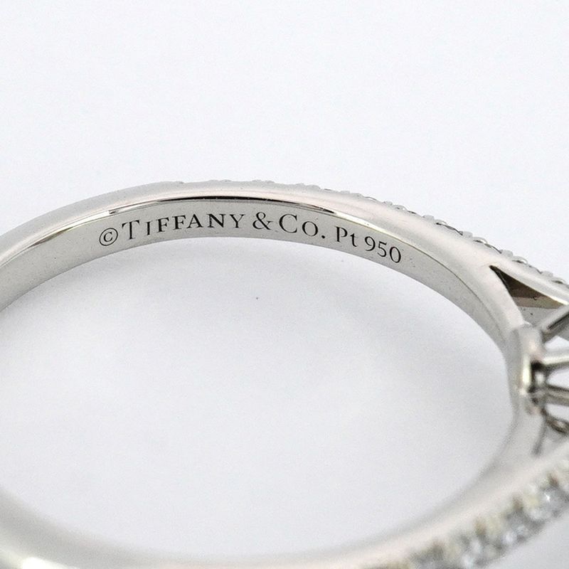 Tiffany & Co Ring Solesto Oval Pt950 Platinum Diamond 0.23ct No 11.5 Women's