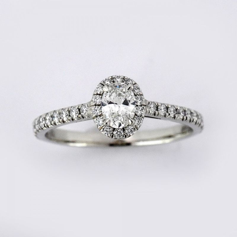 Tiffany & Co Ring Solesto Oval Pt950 Platinum Diamond 0.23ct No 11.5 Women's