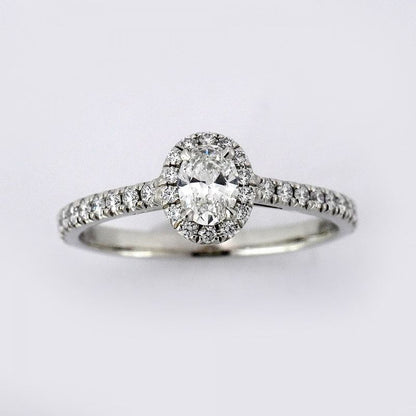 Tiffany & Co Ring Solesto Oval Pt950 Platinum Diamond 0.23ct No 11.5 Women's