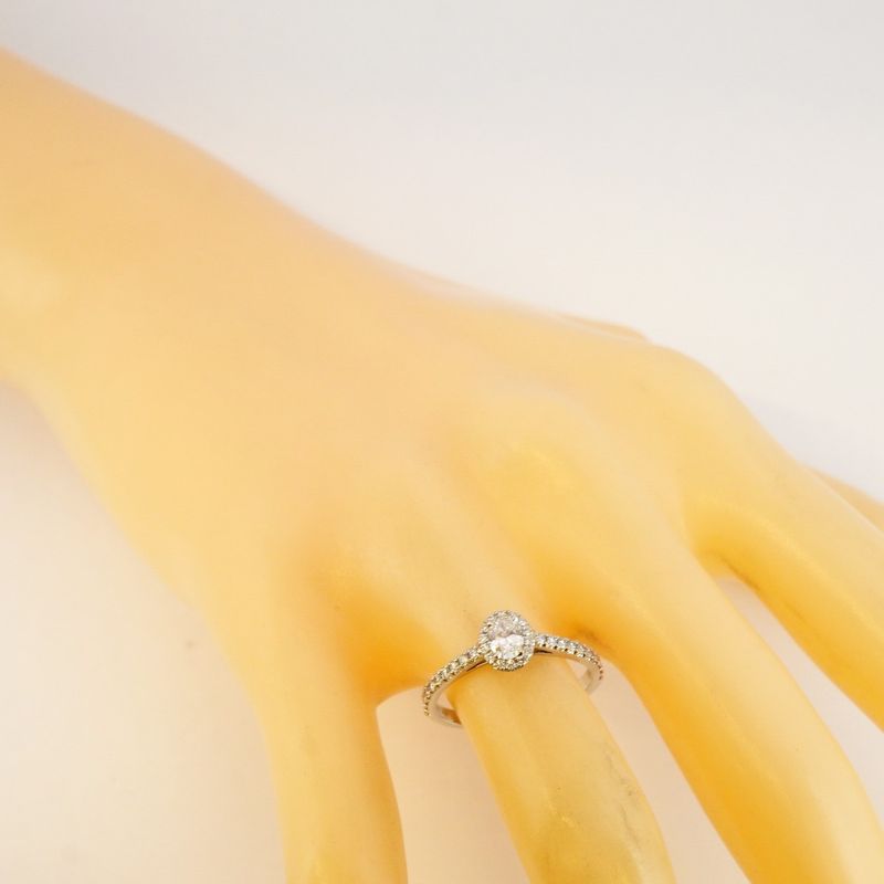 Tiffany & Co Ring Solesto Oval Pt950 Platinum Diamond 0.23ct No 11.5 Women's