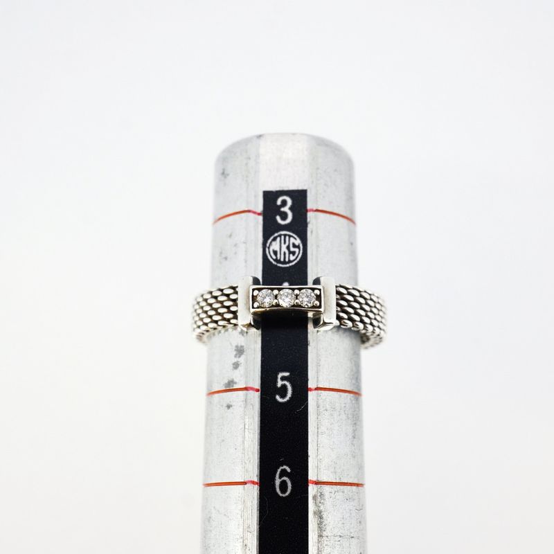 Tiffany & Co Ring Somerset 3pd Silver 925 Diamond No 4 Ladies