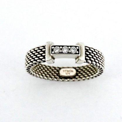 Tiffany & Co Ring Somerset 3pd Silver 925 Diamond No 4 Ladies