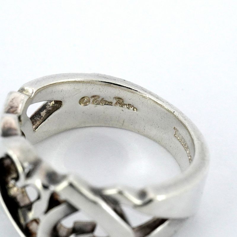 Tiffany & Co Ring Triple Loving Heart Silver 925 No 8.5 Women's