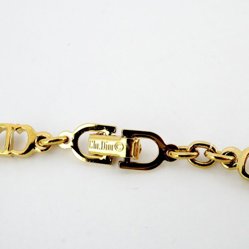Christian Dior Bracelet CD Logo GP Plating Gold Ladies