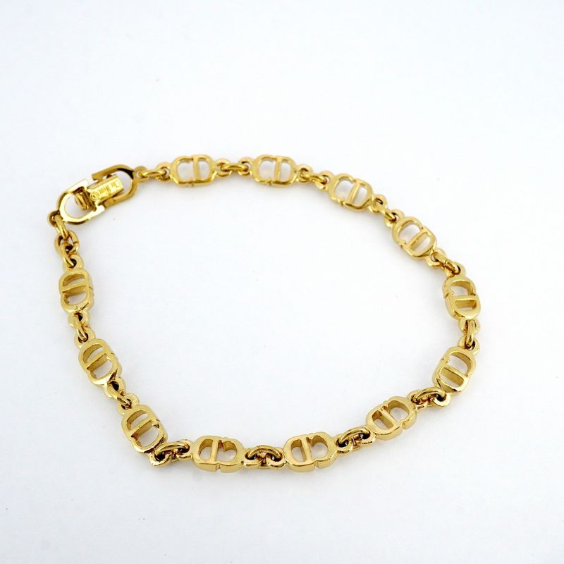 Christian Dior Bracelet CD Logo GP Plating Gold Ladies