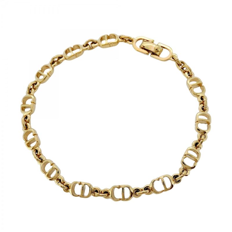 Christian Dior Bracelet CD Logo GP Plating Gold Ladies