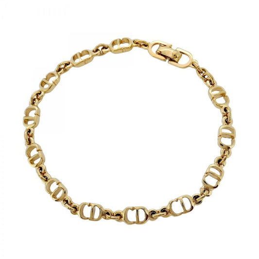 Christian Dior Bracelet CD Logo GP Plating Gold Ladies