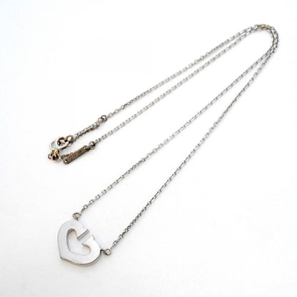 Cartier Necklace C Heart 18k White Gold White Gold Ladies