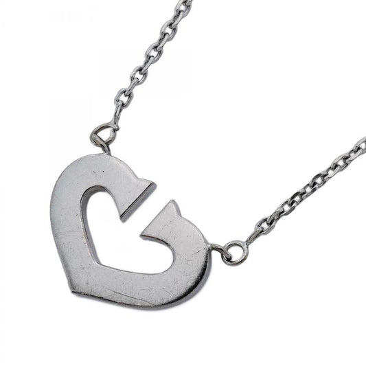 Cartier Necklace C Heart 18k White Gold White Gold Ladies