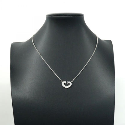 Cartier Necklace C Heart 18k White Gold White Gold Ladies