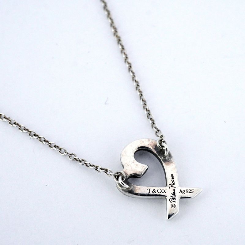 Tiffany & Co Necklace Loving Heart Silver 925 Women's