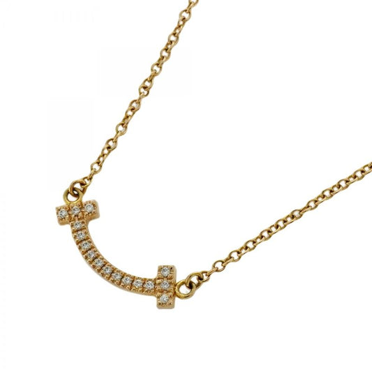 Tiffany & Co Necklace T Smile Mini 18k Pink Gold Pink Gold Diamond Ladies
