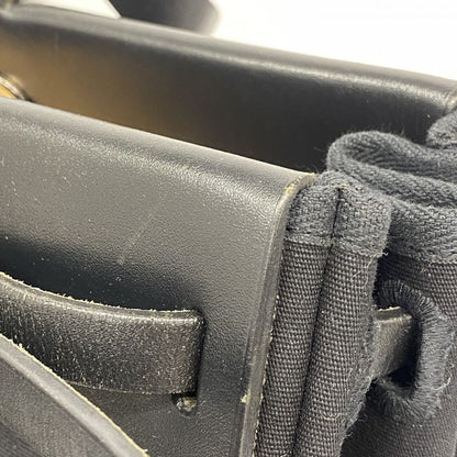 Hermes Tote Bag Herbag Her Bag Cabas MM Toile Officier Black Silver Hardware E