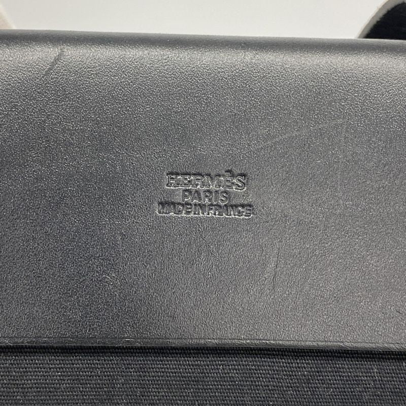 Hermes Tote Bag Herbag Her Bag Cabas MM Toile Officier Black Silver Hardware E