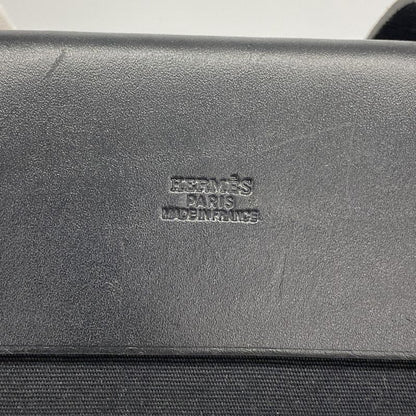 Hermes Tote Bag Herbag Her Bag Cabas MM Toile Officier Black Silver Hardware E