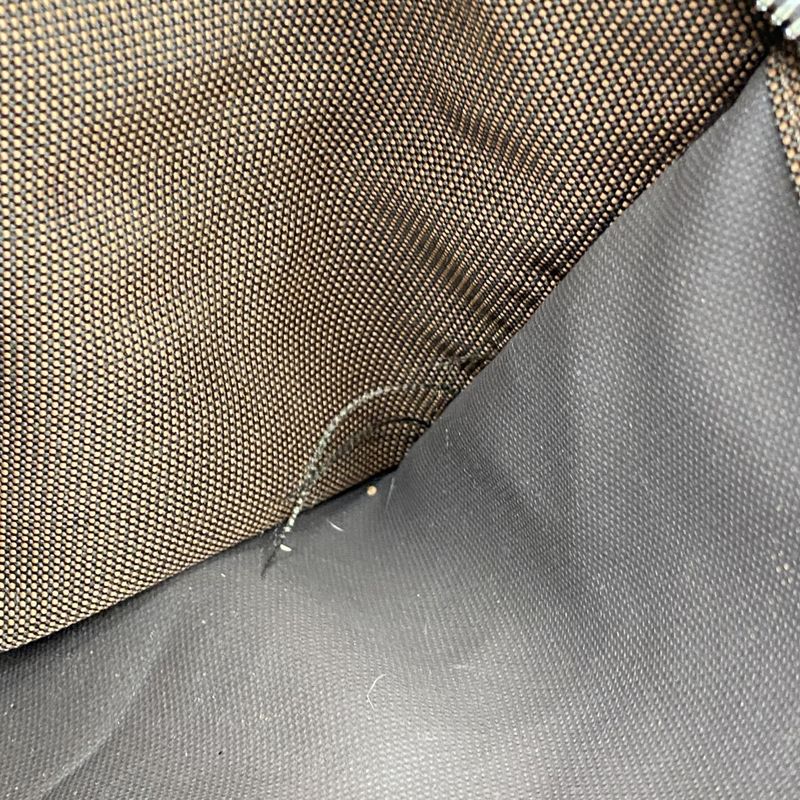 Hermes Tote Bag Her Line MM Canvas Brown Silver Hardware Ladies