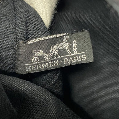 Hermes Tote Bag Fourre Tout MM Canvas Black Silver Hardware Ladies