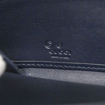 Gucci Long Wallet Gucci Guccissima 544473 Leather Navy Silver Hardware Women's