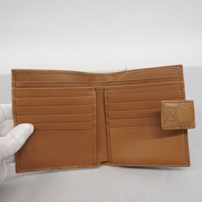 Gucci Wallet Gucci Guccissima Interlocking G 233022 Leather Brown Silver Hardware