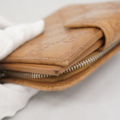 Gucci Wallet Gucci Guccissima Interlocking G 233022 Leather Brown Silver Hardware