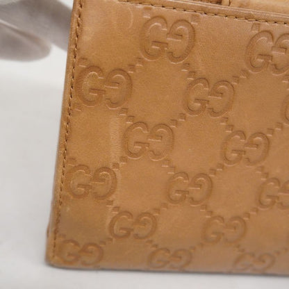 Gucci Wallet Gucci Guccissima Interlocking G 233022 Leather Brown Silver Hardware